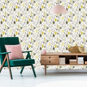 Papier Peint Feuilles Chambre D'enfant De Style Scandinave – Image 6