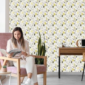 Papier Peint Feuilles Chambre D'enfant De Style Scandinave – Image 7