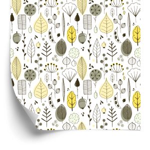 Papier Peint Feuilles Chambre D'enfant De Style Scandinave – Image 2