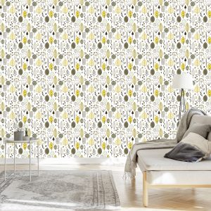 Papier Peint Feuilles Chambre D'enfant De Style Scandinave – Image 3