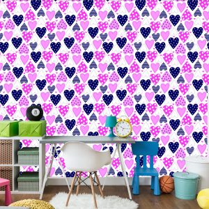Papier Peint Pour Les Enfants - Jolis Coeurs Colorés – Image 4