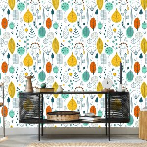 Papier Peint Feuilles De Style Scandinave Pour La Chambre De Bébé – Image 5