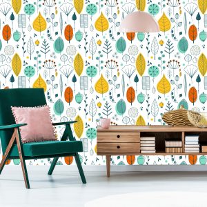 Papier Peint Feuilles De Style Scandinave Pour La Chambre De Bébé – Image 6
