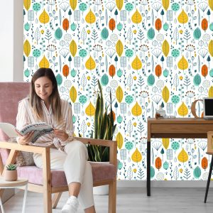 Papier Peint Feuilles De Style Scandinave Pour La Chambre De Bébé – Image 7