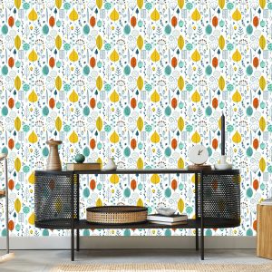 Papier Peint Feuilles Pour Enfants De Style Scandinave – Image 5