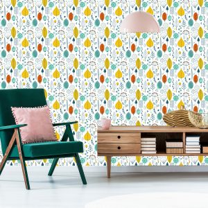 Papier Peint Feuilles Pour Enfants De Style Scandinave – Image 6