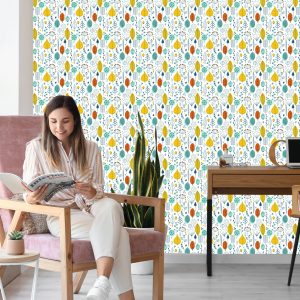 Papier Peint Feuilles Pour Enfants De Style Scandinave – Image 7