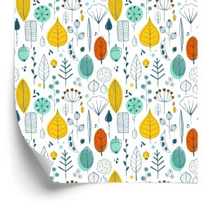 Papier Peint Feuilles Pour Enfants De Style Scandinave – Image 2