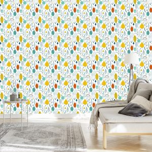 Papier Peint Feuilles Pour Enfants De Style Scandinave – Image 3