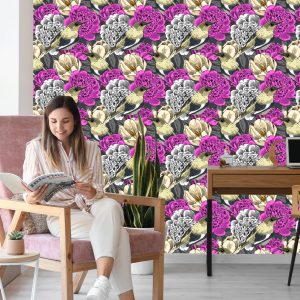 Papier Peint Oiseaux Et Fleurs Colorées – Image 7