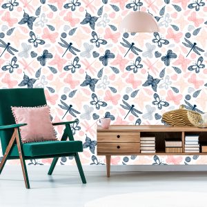Papier Peint Papillons Colorés, Libellules, Pour Une Chambre D'enfant – Image 6