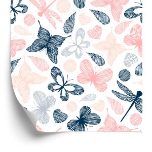 Papier Peint Papillons Colorés, Libellules, Pour Une Chambre D'enfant – Image 2