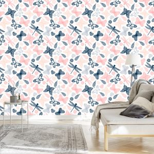 Papier Peint Papillons Colorés, Libellules, Pour Une Chambre D'enfant – Image 3