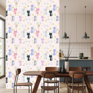Papier Peint Pour Les Enfants - Chatons Et Poissons – Image 4