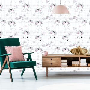 Papier Peint Pour Les Enfants - Chats Et Fleurs – Image 6