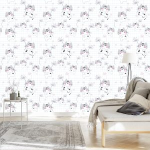 Papier Peint Pour Les Enfants - Chats Et Fleurs – Image 3