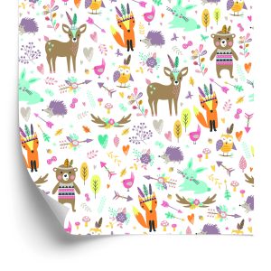Papier Peint Pour Les Enfants - Amusement Des Animaux De La Forêt – Image 2