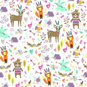 Papier Peint Pour Les Enfants - Amusement Des Animaux De La Forêt – Image 1