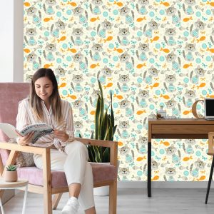 Papier Peint Pour Les Enfants - Chats Gris Rayés – Image 7