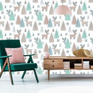 Papier Peint Cerf Pour Les Enfants Dans Le Style Scandinave – Image 6