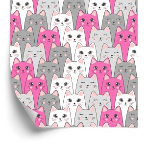 Papier Peint Pour Les Enfants - Chats Multicolores – Image 2