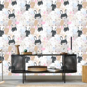 Papier Peint Lapins Sur Fond Clair – Image 5