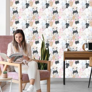 Papier Peint Lapins Sur Fond Clair – Image 7