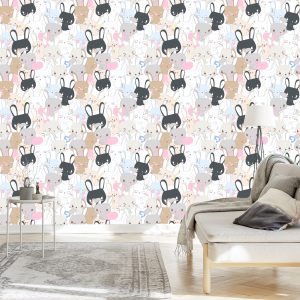 Papier Peint Lapins Sur Fond Clair – Image 3