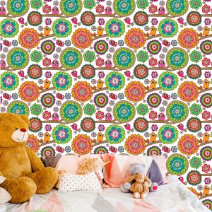 Papier Peint Pour Fille Aux Oiseaux Arbre Fleurs – Image 6