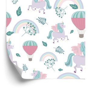 Papier Peint Ballons Sur Le Fond Arc-En-Ciel – Image 2