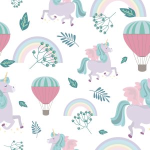 Papier Peint Ballons Sur Le Fond Arc-En-Ciel – Image 1