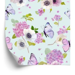 Papier Peint Papillons Fleurs Plantes Chambre D'enfants – Image 2