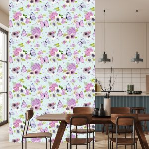 Papier Peint Papillons Fleurs Plantes Chambre D'enfants – Image 4