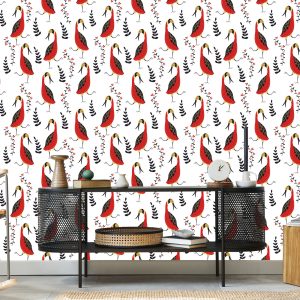Papier Peint Beaux Oiseaux Et Plantes – Image 5