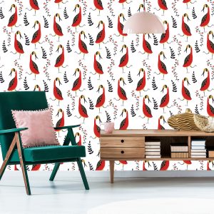 Papier Peint Beaux Oiseaux Et Plantes – Image 6