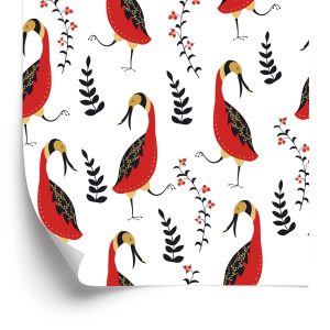 Papier Peint Beaux Oiseaux Et Plantes – Image 2