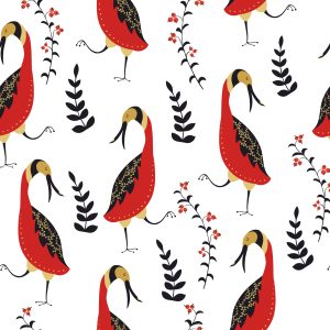 Papier Peint Beaux Oiseaux Et Plantes – Image 1