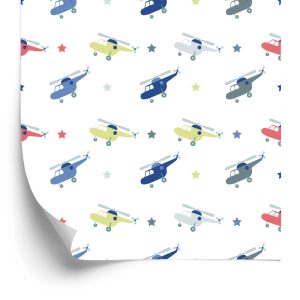 Papier Peint Hélicoptères Pastel Pour Enfants – Image 2