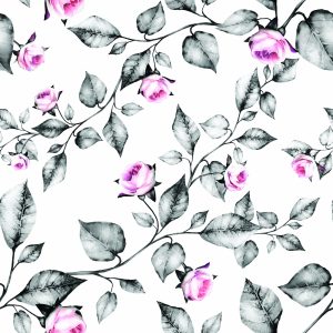 Papier Peint Fleurs, Roses, Feuilles – Image 1
