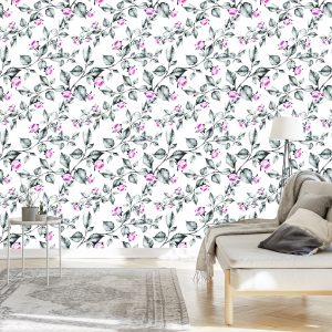 Papier Peint Fleurs, Roses, Feuilles – Image 3