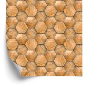 Papier Peint Modèle En Bois 3D Moderne – Image 2
