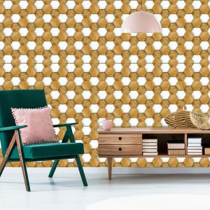 Papier Peint Mosaïque 3D En Bois – Image 6