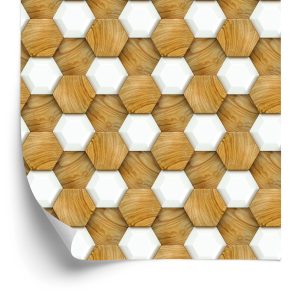 Papier Peint Mosaïque 3D En Bois – Image 2