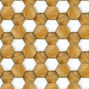 Papier Peint Mosaïque 3D En Bois – Image 1