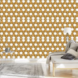 Papier Peint Mosaïque 3D En Bois – Image 3