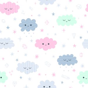 Papier Peint Nuages ​​Avec Des Étoiles En Arrière-Plan – Image 1