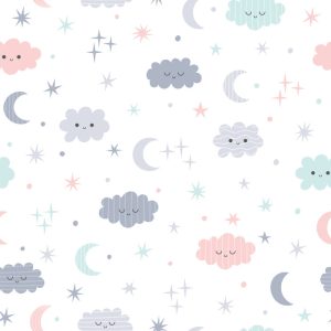 Papier Peint Nuages ​​Avec Diamants En Arrière-Plan – Image 1