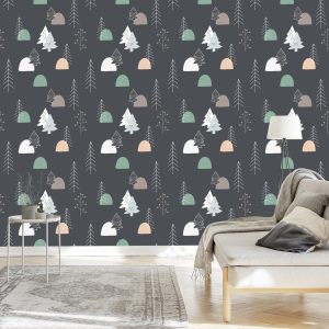 Papier Peint Arbre Pour Enfants De Style Scandinave – Image 3