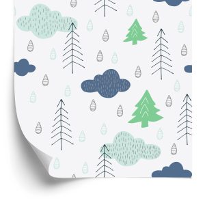 Papier Peint Arbres., Nuages., Nature, Chambre Enfants – Image 2