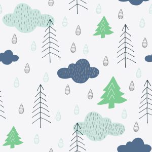 Papier Peint Arbres., Nuages., Nature, Chambre Enfants – Image 1